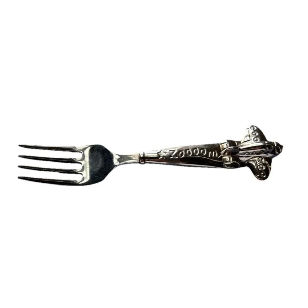 Reed & Barton‎ Stainless Steel Zoom Zoom Airplane Fork Flatware Baby Toddler